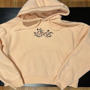 Obey Peach Cropped Hoodie for Women
